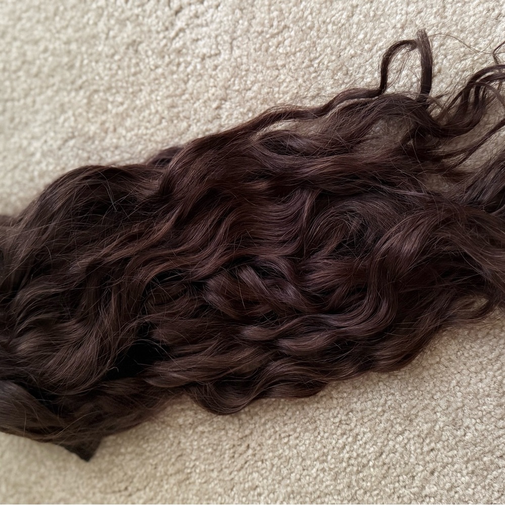 BEBONIA Wavy/Curly Brunette Clip In Hair Extensions
